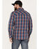 Image #4 - Resistol Men's Trinidad Plaid Print Long Sleeve Button Down Western Shirt, Blue/red, hi-res