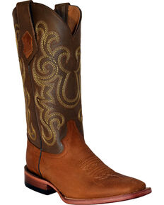 Ferrini French Calf Leather Cowgirl Boots - Square Toe, Cafe, hi-res