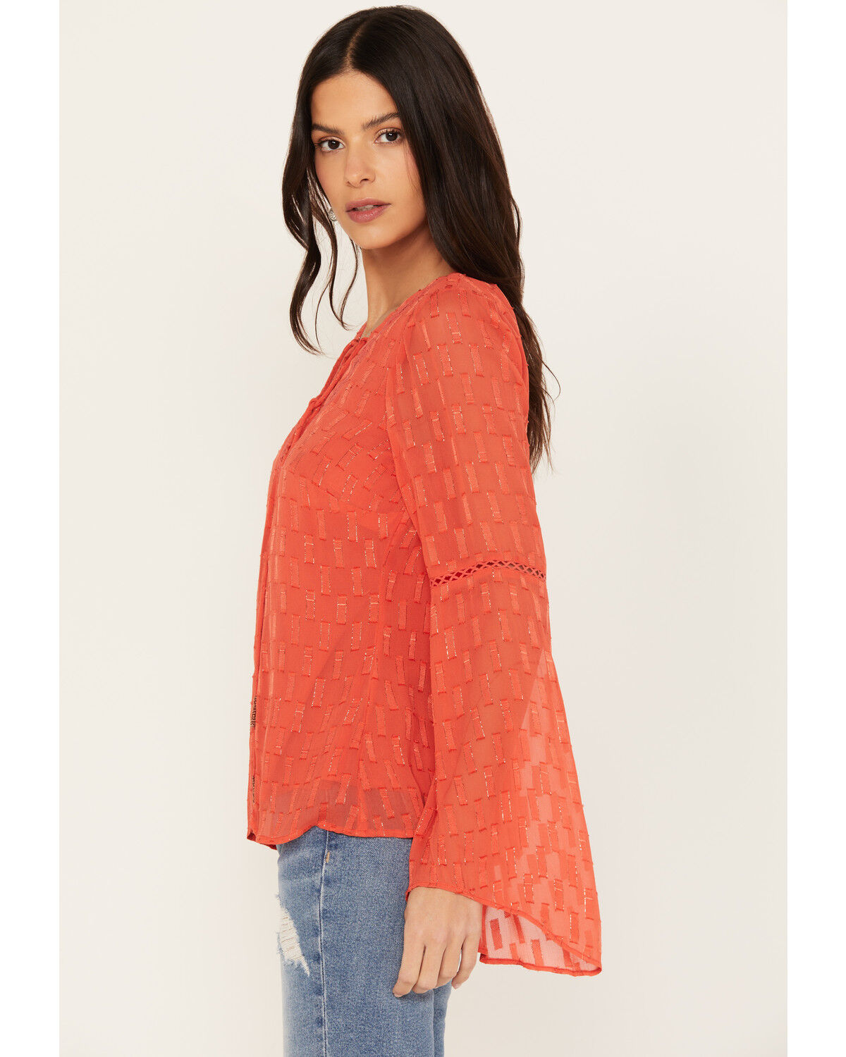 Image #2 - Idyllwind Women's Azelea Long Sleeve Top, Caramel, hi-res