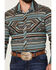 Image #3 - Rock & Roll Denim Men's Southwestern Stretch Long Sleeve Snap Shirt, Teal, hi-res