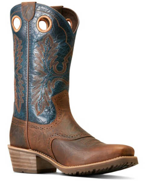 Ariat Men's Hybrid Roughstock Western Performance Boots - Square Toe, Brown, hi-res