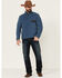 Image #2 - North River Men's Copen Lightweight 1/4 Snap-Front Fleece Pullover, Blue, hi-res