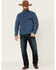 Image #2 - North River Men's Copen Lightweight 1/4 Snap-Front Fleece Pullover , Blue, hi-res