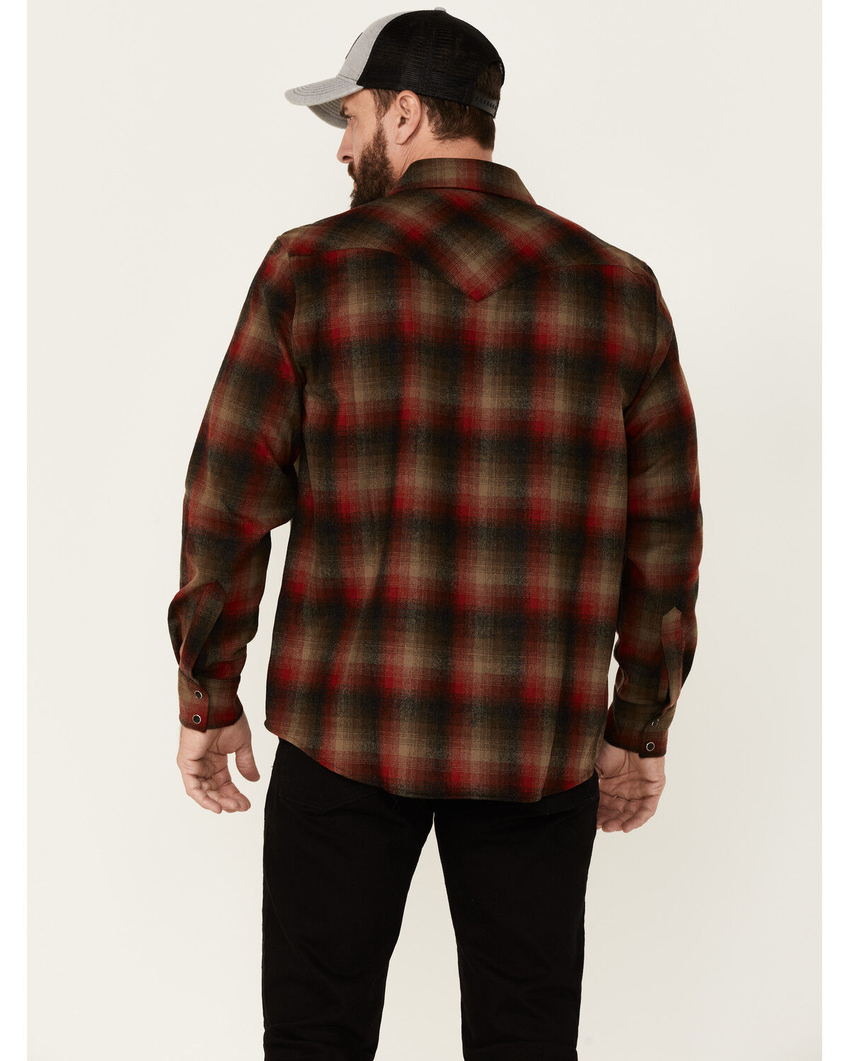 brown and red flannel