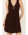 Image #3 - Idyllwind Women's Winfrey Criss Cross Front Embellished Mini Dress, Dark Brown, hi-res