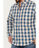 Image #3 - Brothers and Sons Men's Woodward Plaid Print Long Sleeve Button-Down Western Shirt, Dark Blue, hi-res