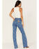 Image #3 - Wrangler Women's Medium Wash Paisley Print Westward High Rise Bootcut Jeans, Blue, hi-res