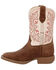 Image #3 - Durango Little Girls' Shyloh Western Boots - Broad Square Toe, Tan, hi-res