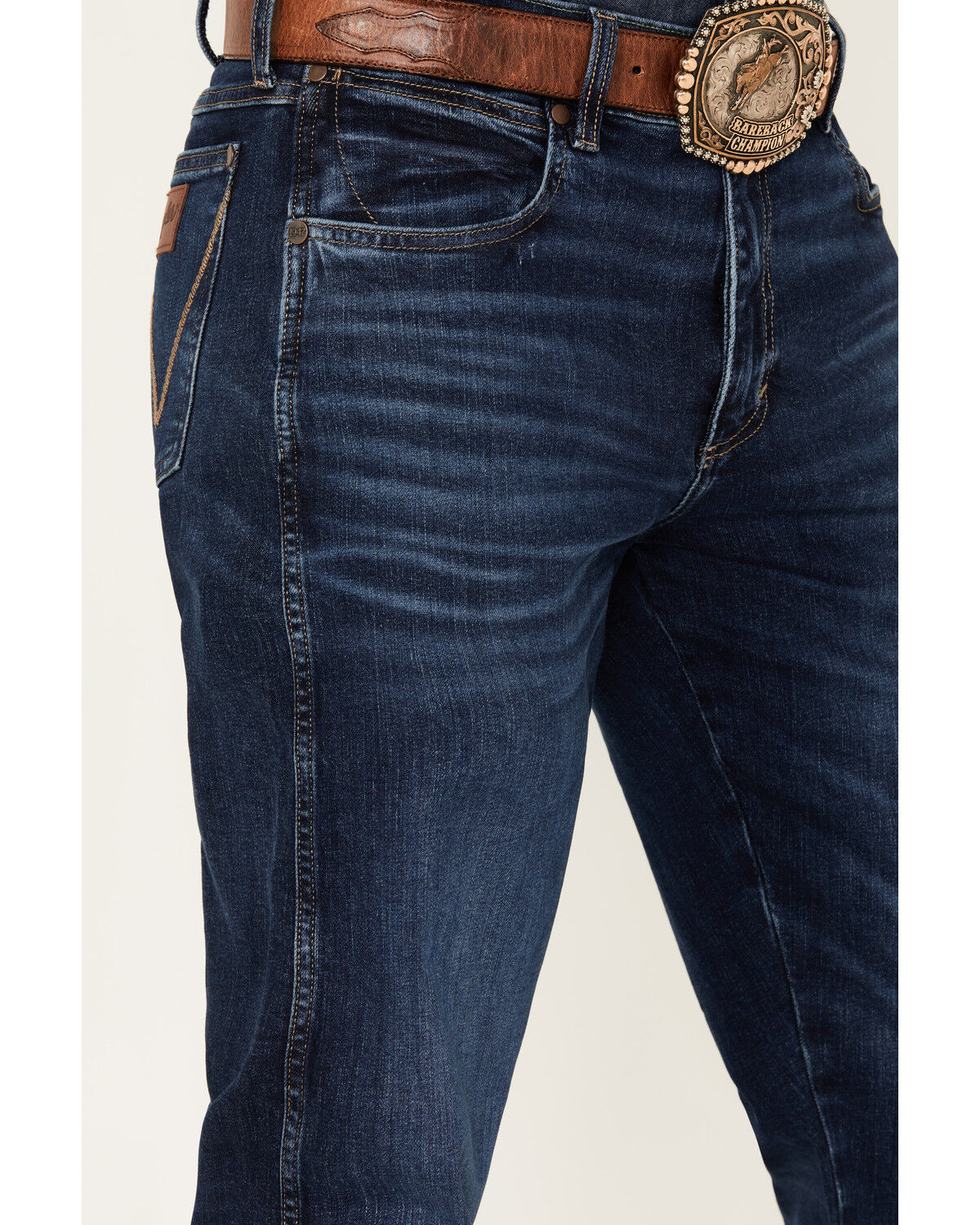 Image #2 - Wrangler Retro Men's Beckford Dark Wash Slim Straight Stretch Denim Jeans - Tall, Dark Wash, hi-res