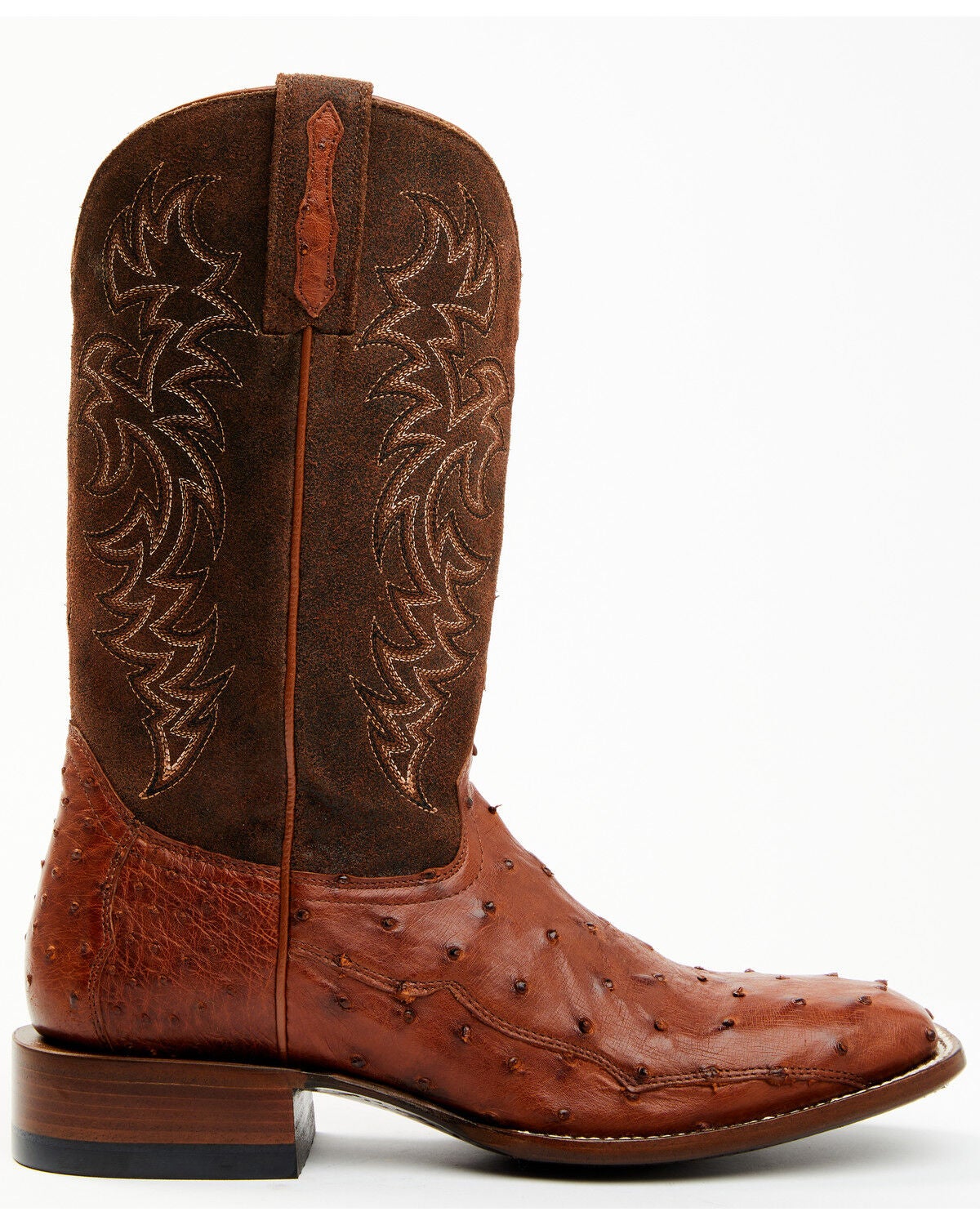 Image #2 - Cody James Men's Brandy Genuine Ostrich Exotic Western Boots - Broad Square Toe, , hi-res