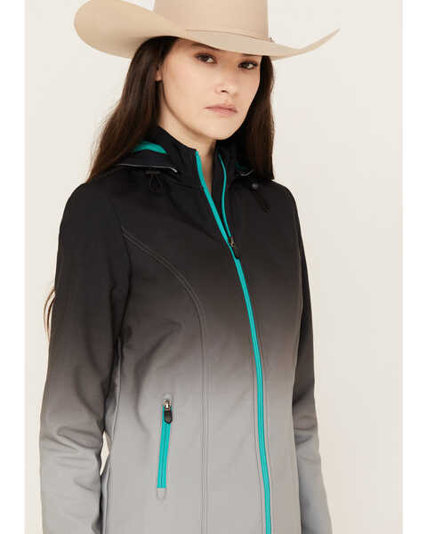 Image #2 - RANK 45® Women's Ombre Melange Softshell Jacket, Grey, hi-res