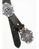 Shyanne Women's Cross Concho Tooled Strap Belt , Black, hi-res