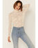 Image #1 - Molly Bracken Off-White Lace Mock Neck Long Sleeve Top, , hi-res
