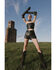Image #1 - Vibrant Denim Women's Pleather Corset Bustier Top, Black, hi-res