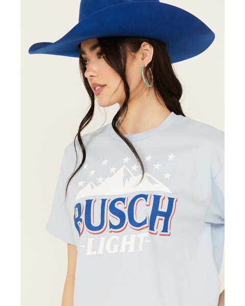 Image #2 - Brew City Beer Gear Women's Busch Cropped Graphic Tee, Light Blue, hi-res
