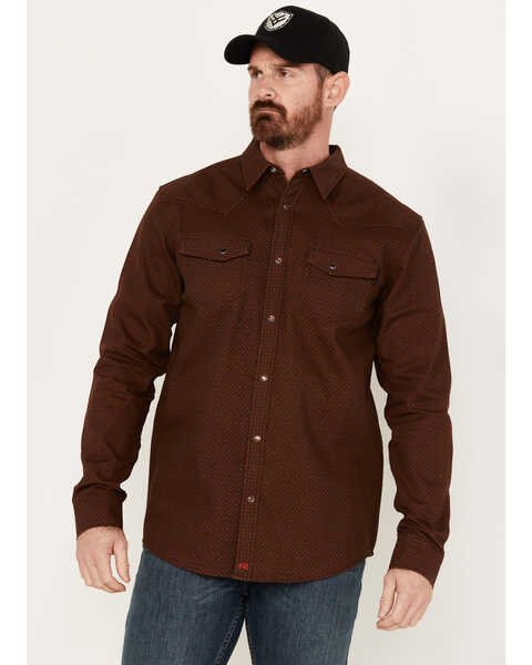 Image #1 - Cody James Men's FR Solid Long Sleeve Snap Western Shirt , Cognac, hi-res