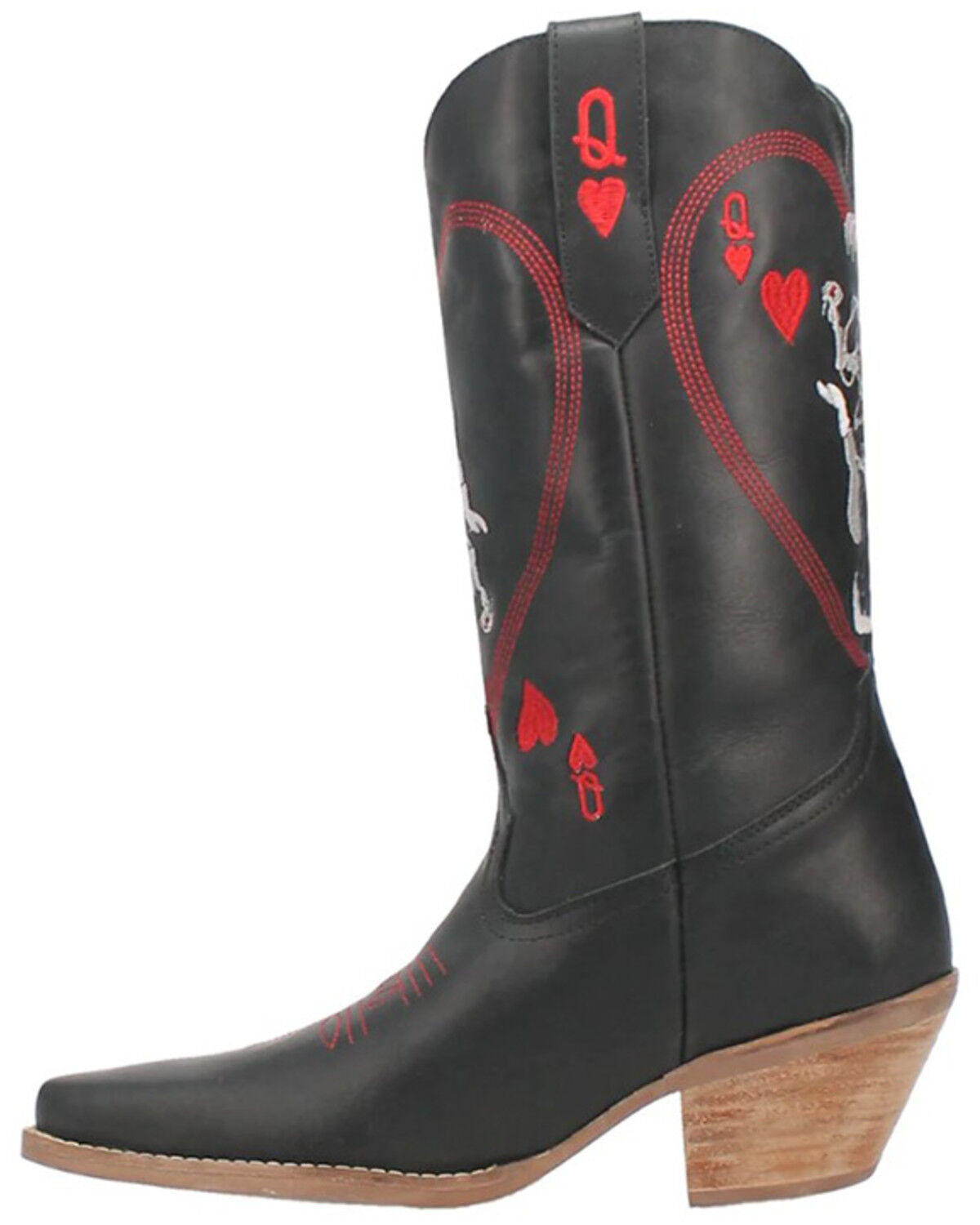 Image #3 - Dingo Women's Queen A Hearts Western Boots - Snip Toe, Black, hi-res