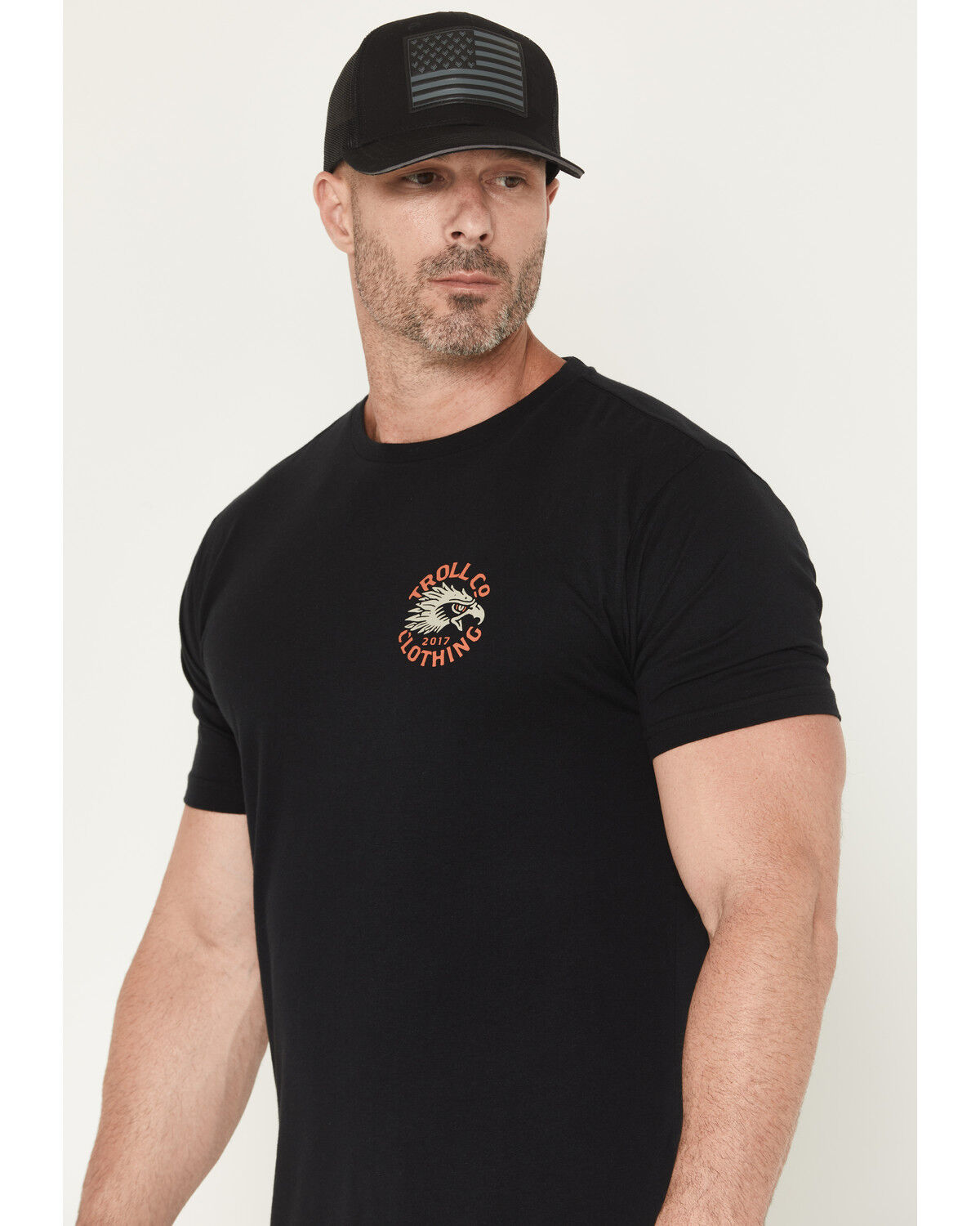 Image #2 - Troll Co Men's Eagle Eye Short Sleeve Graphic Work T-Shirt, Black, hi-res