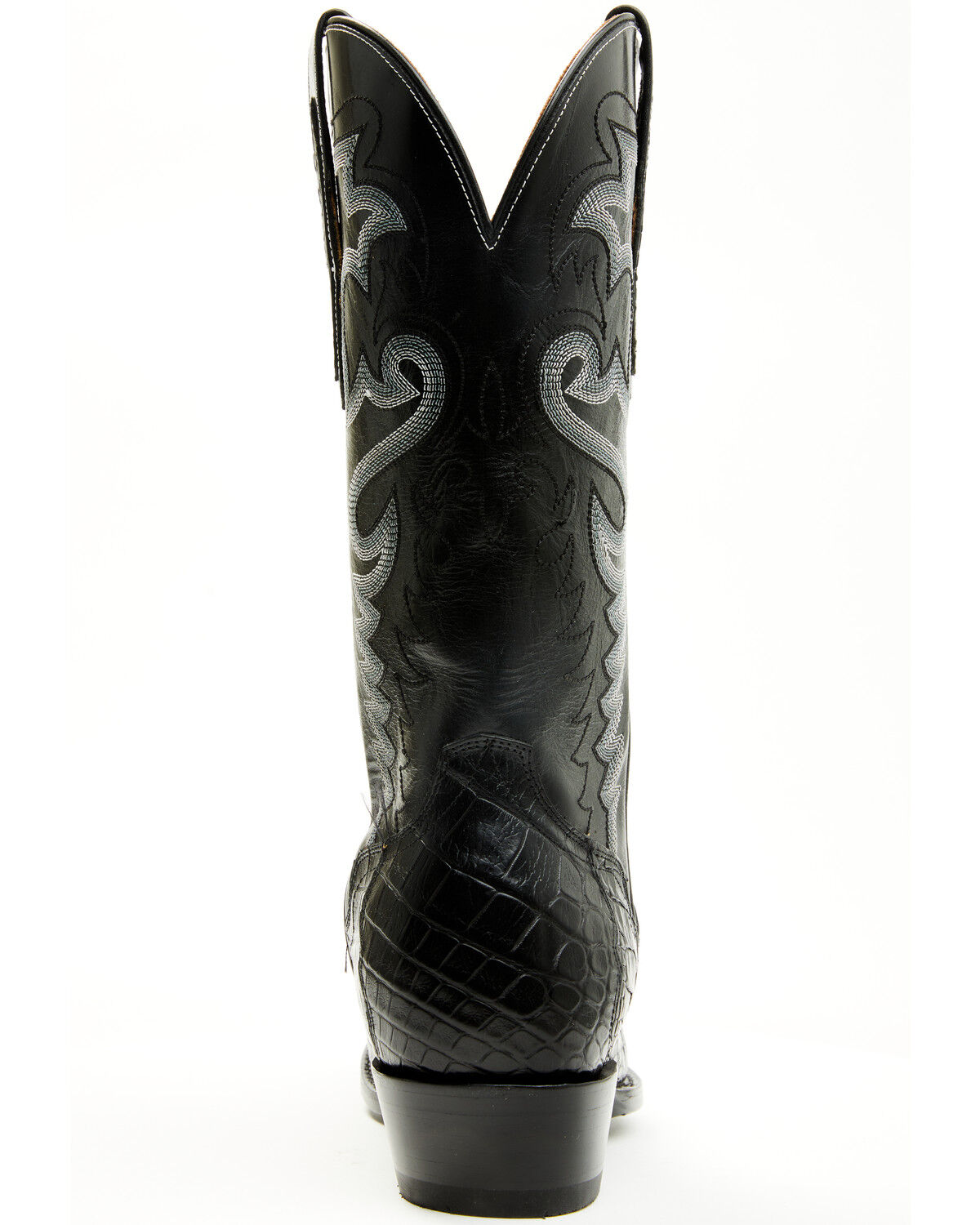 Image #5 - El Dorado Men's Exotic American Alligator Western Boots - Square Toe, Black, hi-res
