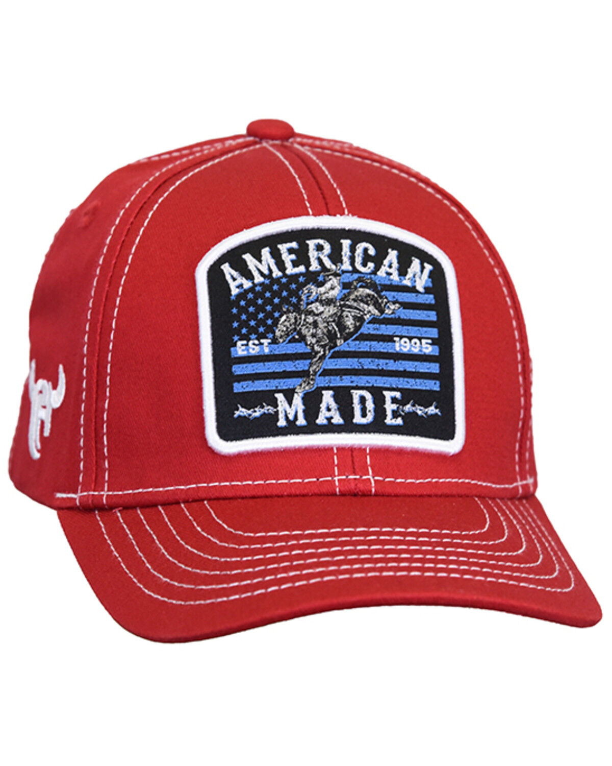 Image #1 - Cowboy Hardware Kids' American Made Ball Cap, Red, hi-res