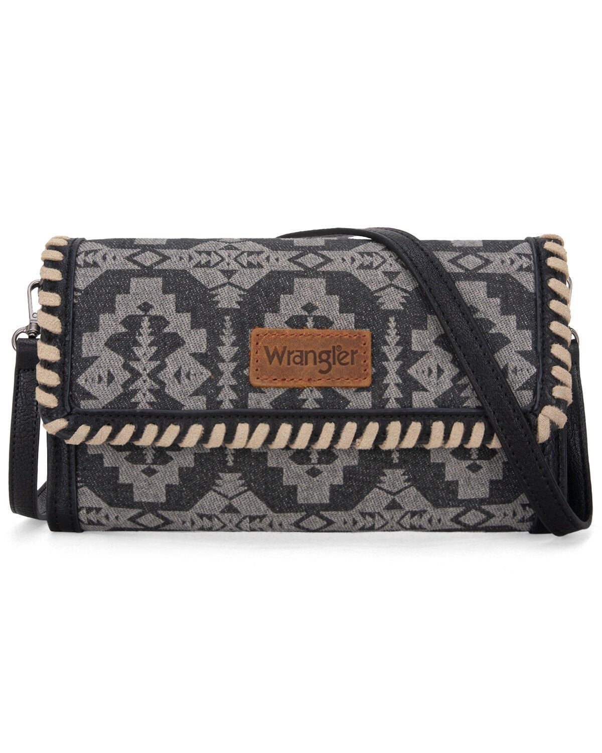 Image #1 - Wrangler Women's Southwestern Print Crossbody Bag, Black, hi-res
