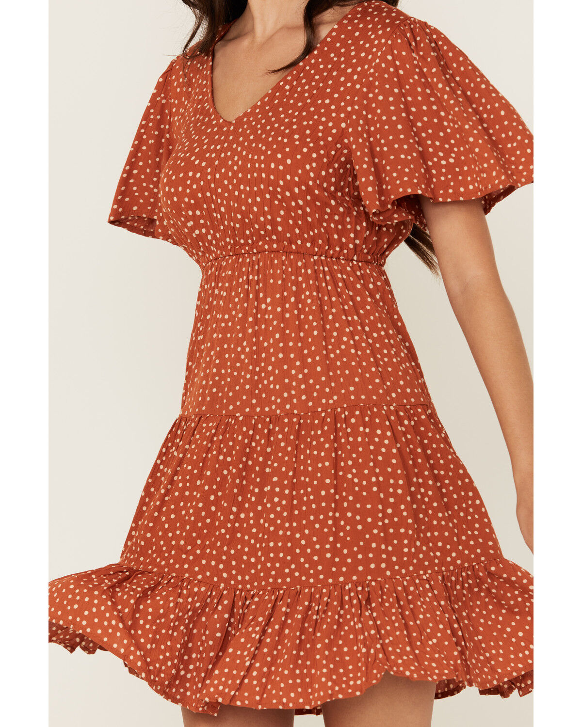Image #3 - Angie Women's Polka Dot Short Sleeve Mini Dress, , hi-res