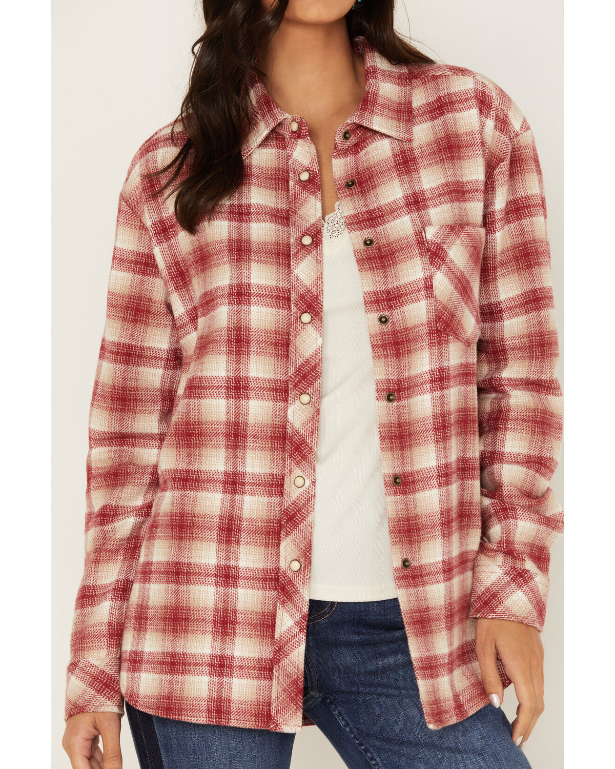 Image #3 - Idyllwind Women's Plaid Print Roby Shirt, Brandy Brown, hi-res