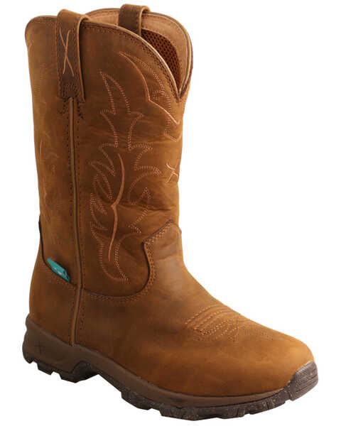 Image #1 - Twisted X Women's Wellington Waterproof Work Boots - Round Toe, Brown, hi-res