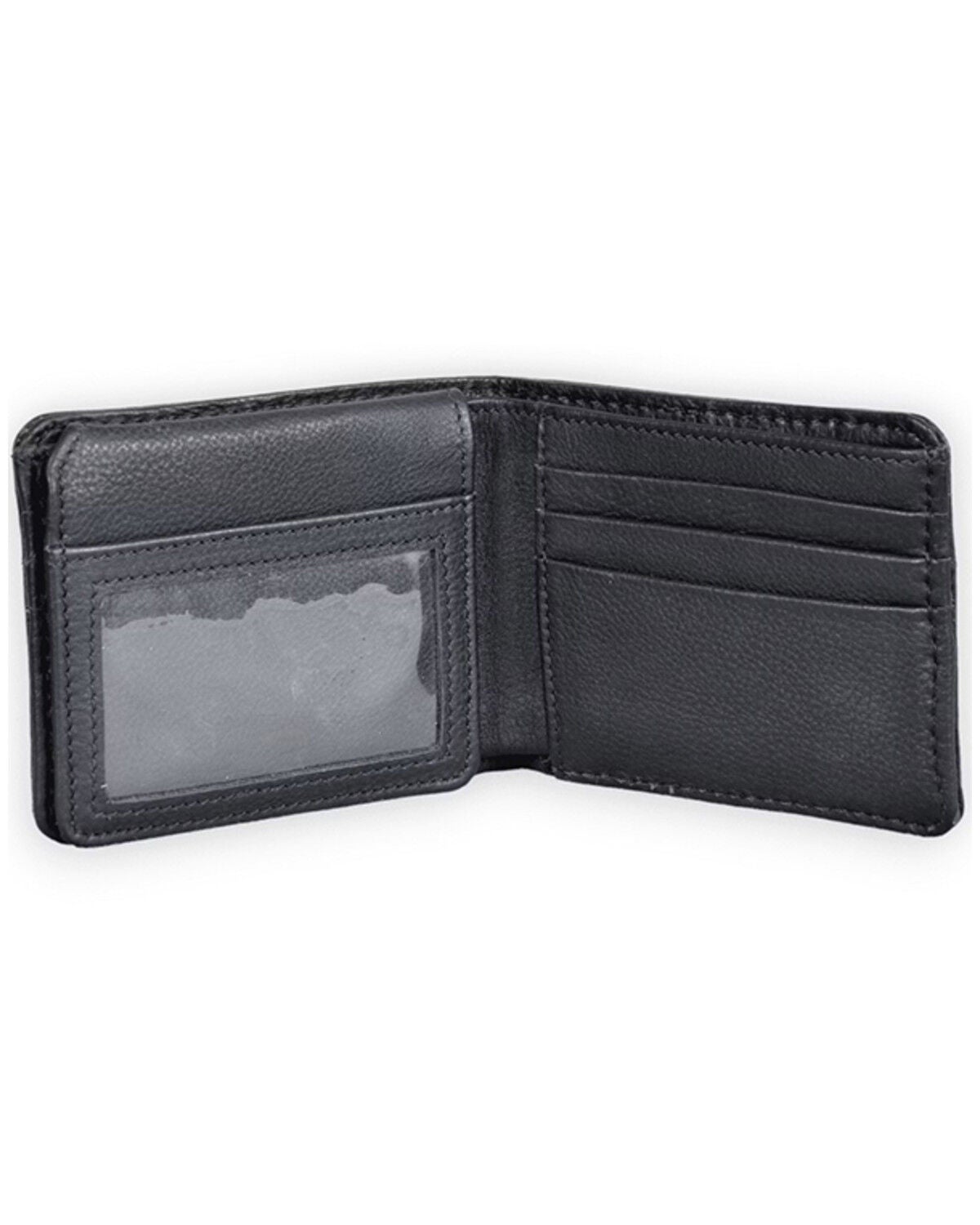 Image #2 - Ranch Junkie Men's Denali Leather Bifold Wallet, Black, hi-res