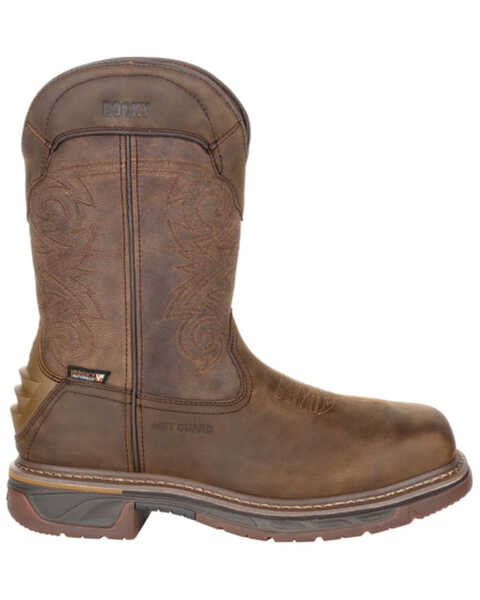 Image #2 - Rocky Men's Iron Skull Waterproof Western Work Boots - Composite Toe, Distressed Brown, hi-res