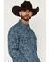 Image #2 - Moonshine Spirit&reg; Men's Open Mic Paisley Print Long Sleeve Snap Western Shirt, Blue, hi-res