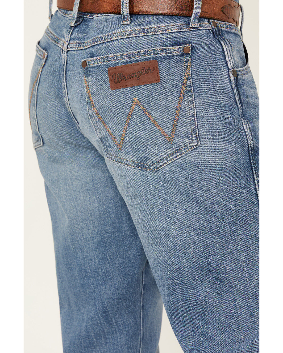 Image #4 - Wrangler Retro Men's Nolen Light Wash Slim Bootcut Stretch Denim Jeans, Light Wash, hi-res