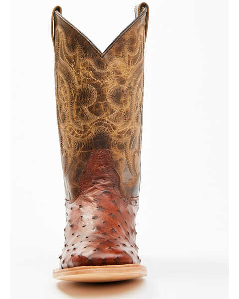Image #4 - Cody James Men's Exotic Full Quill Ostrich Western Boots - Broad Square Toe , Brown, hi-res