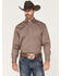 Image #1 - Resistol Men's Raddix Stripe Button Down Western Shirt , Grey, hi-res