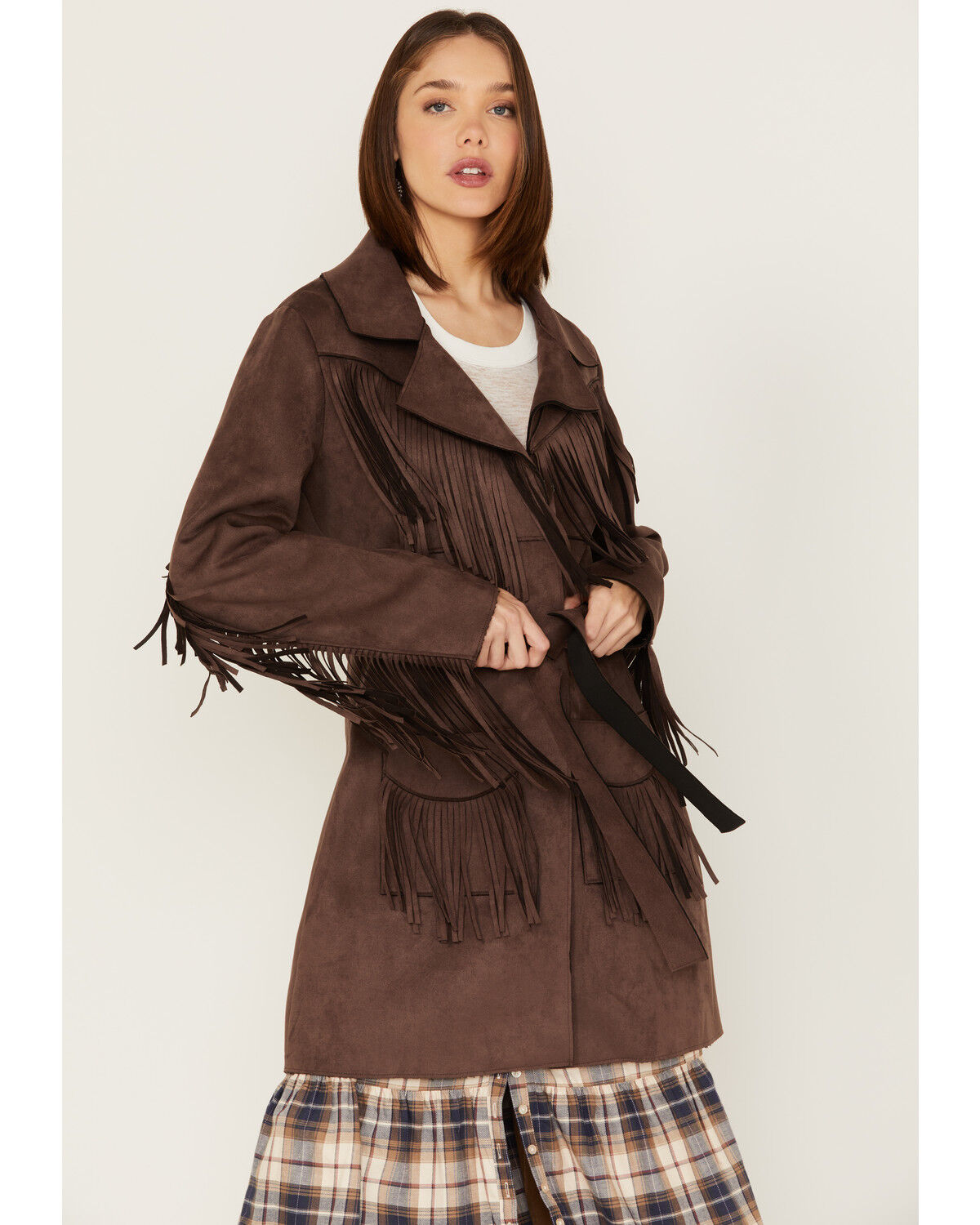 Image #1 - Powder River Outfitters Women's Suede Fringe Coat, , hi-res