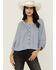 Image #1 - Cleo + Wolf Women's Brie Crochet Trim Long Sleeve Shirt, Light Blue, hi-res
