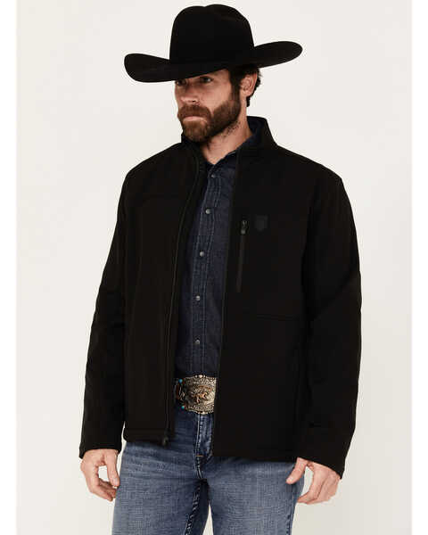 Image #1 - RANK 45® Men's Richwood Softshell Jacket - Tall , Black, hi-res