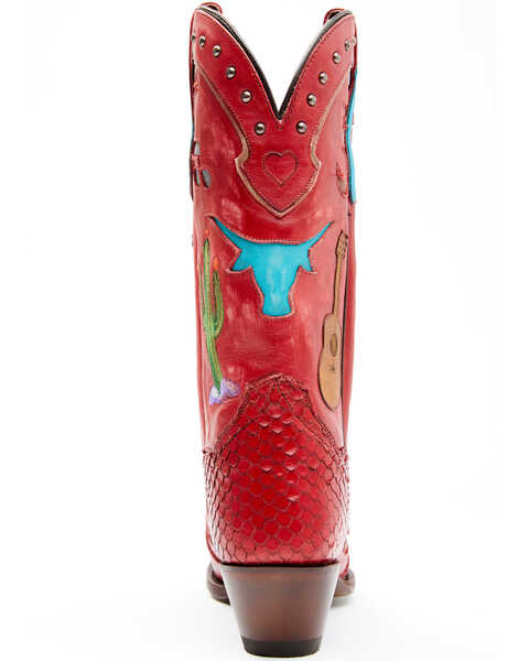 Image #5 - Dan Post Women's Red Dreams Western Boots - Snip Toe, , hi-res