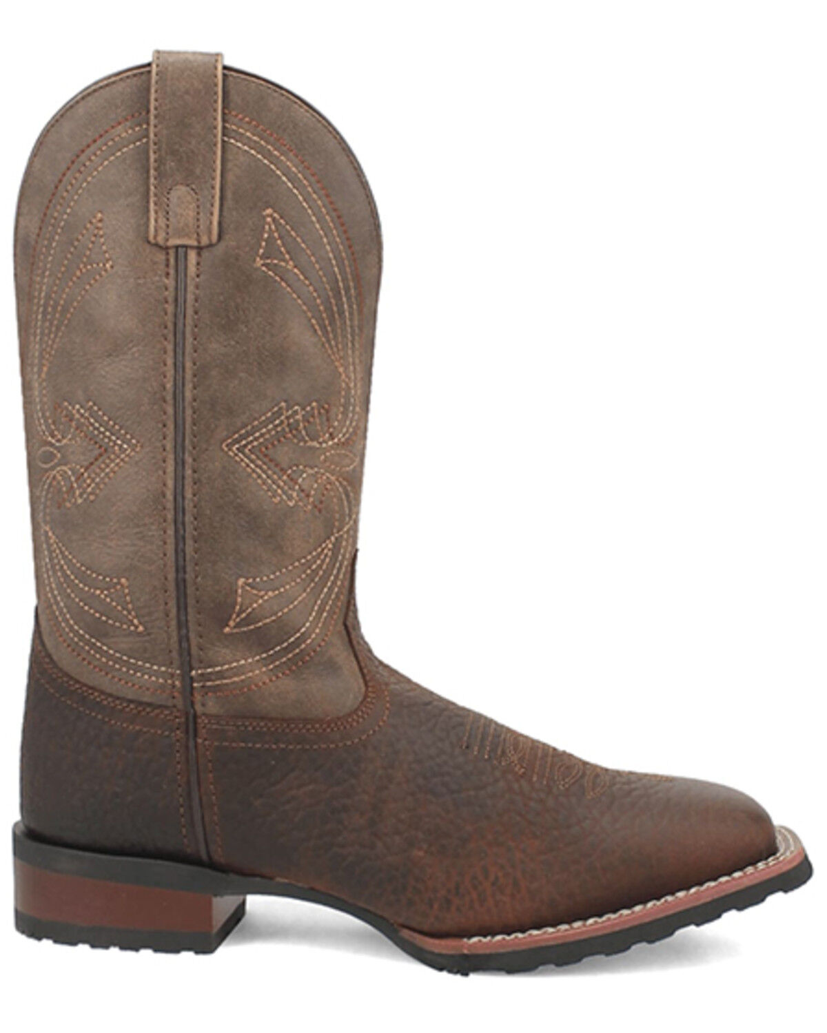 Image #2 - Laredo Men's Elias Western Boots - Broad Square Toe, Chocolate, hi-res