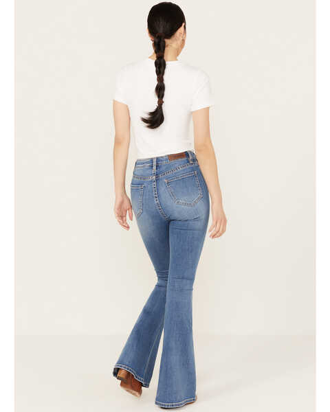 Image #3 - Rock & Roll Denim Women's Medium Wash High Rise Americana Star Flare Jeans, Medium Wash, hi-res