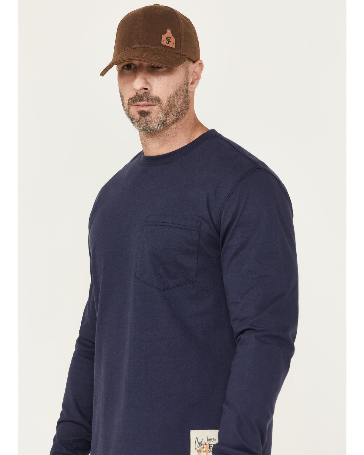 Image #3 - Cody James Men's FR Eagle Long Sleeve Graphic Work T-Shirt, Navy, hi-res