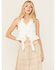 Image #1 - Miss Me Women's Textured Ruffle Tank Top, White, hi-res