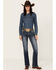 Image #3 - Rock & Roll Denim Women's Medium Wash Mid Rise Cheetah Applique Stretch Bootcut Jeans , Medium Wash, hi-res