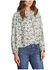Image #1 - Stetson Women's Field Flowers Printed Peasant Blouse, Cream, hi-res