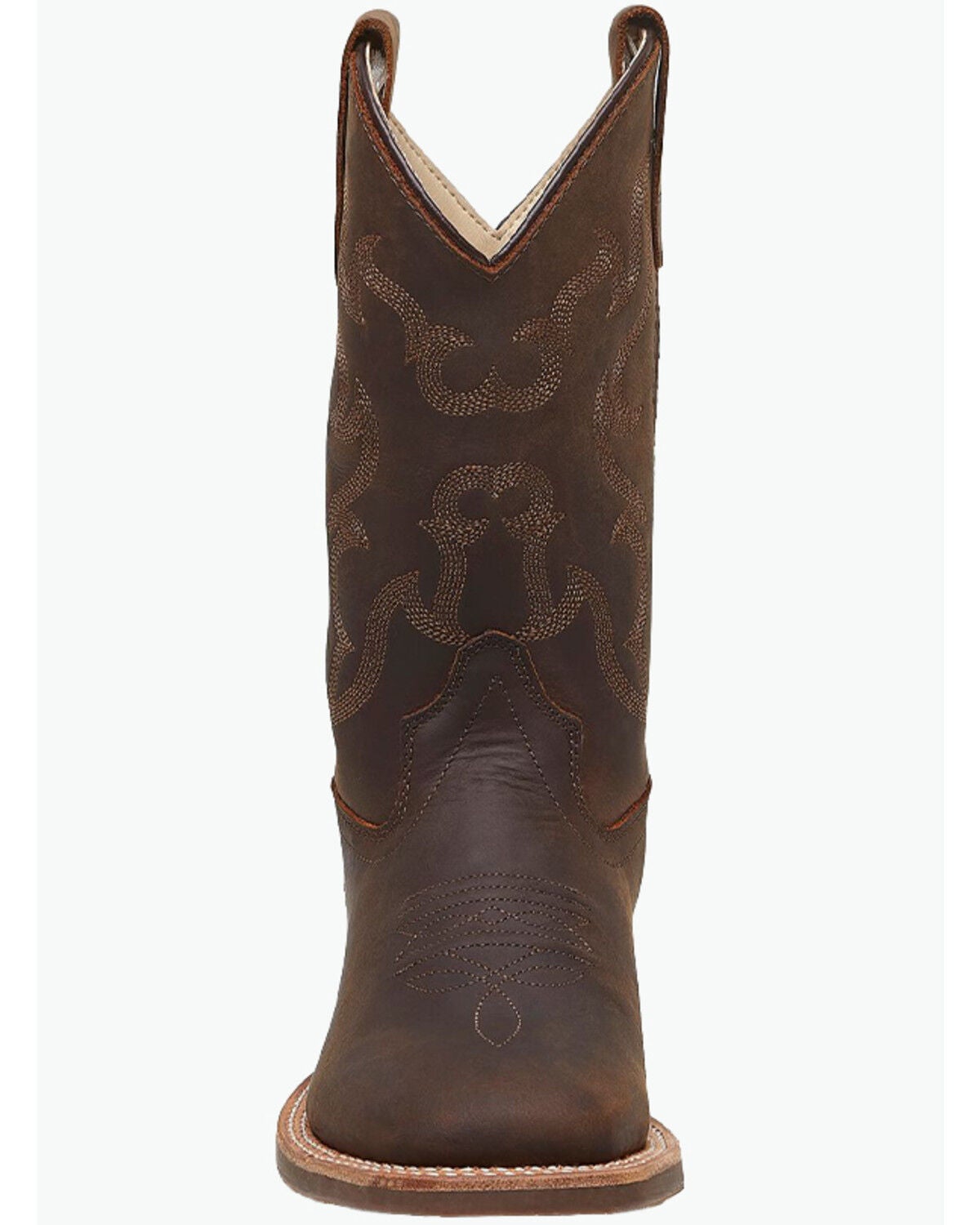 Image #4 - Old West Little Boys' Western Boots - Broad Square toe, Brown, hi-res