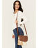 Image #1 - Shyanne Women's Studded Tooled Crossbody Bag, Brown, hi-res