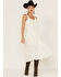 Image #1 - Shyanne Women's Drop Waist Button Front Sleeveless Midi Dress, Ivory, hi-res