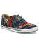 Image #1 - Wrangler Footwear Retro Women's Navy Southwestern Shoes - Moc Toe, Multi, hi-res