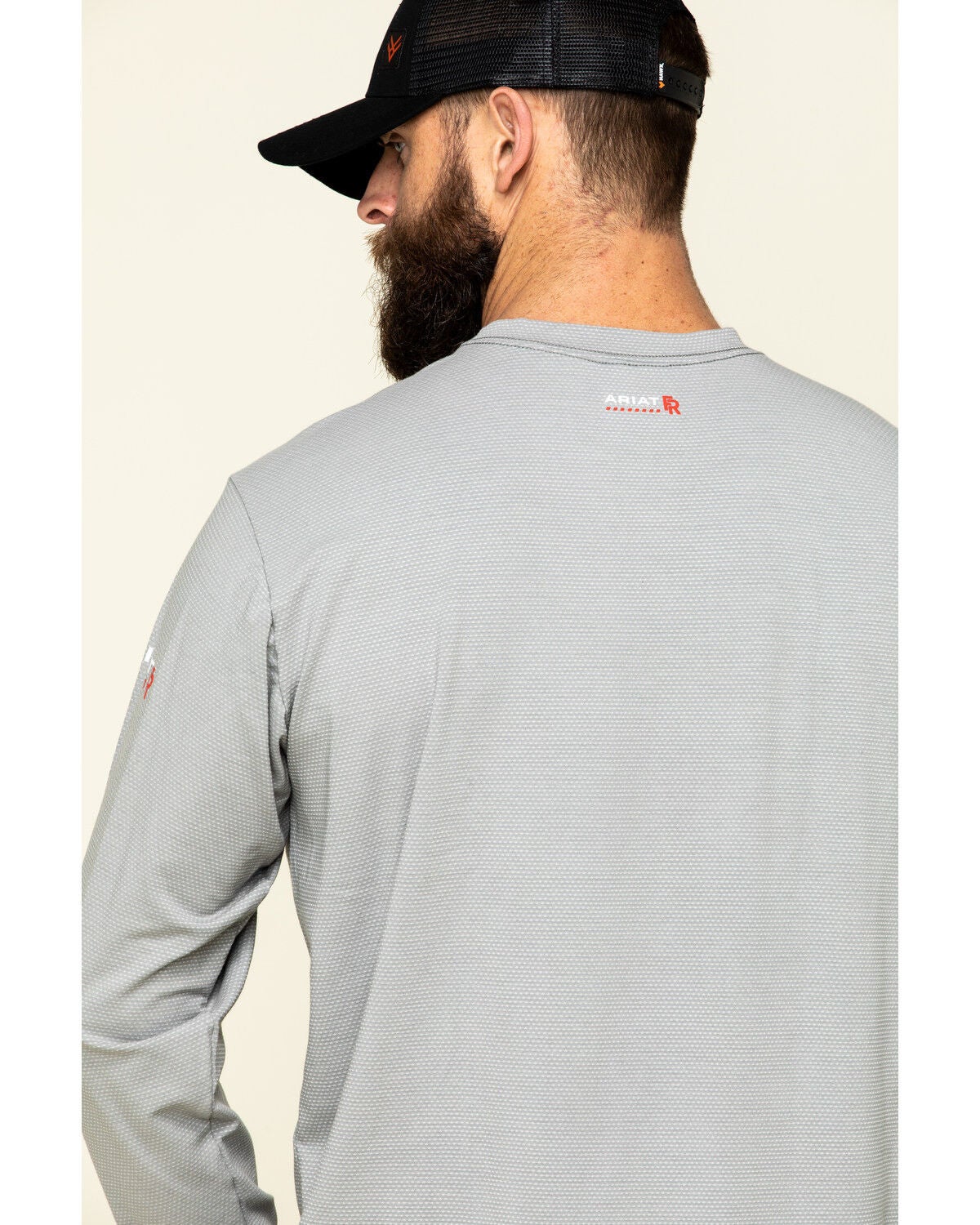 Image #5 - Ariat Men's FR Baselayer Long Sleeve Work T-Shirt, Silver, hi-res
