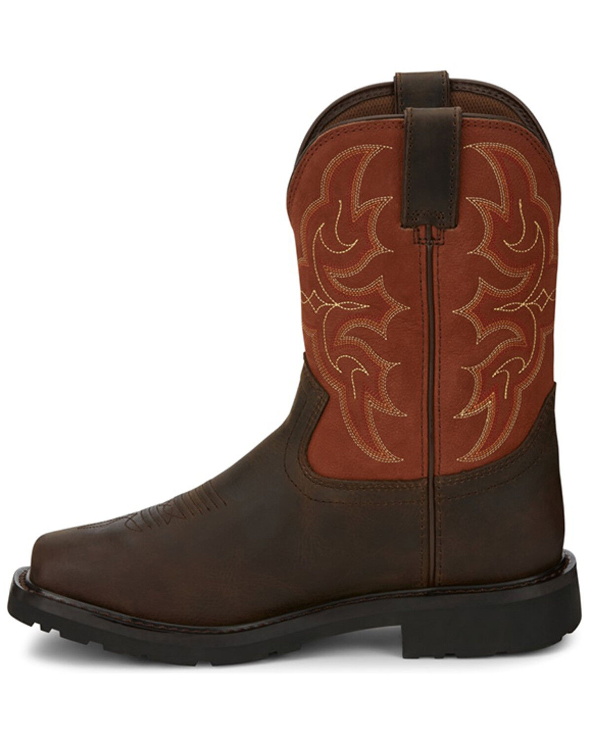 Image #3 - Justin Men's Ricochet Waterproof Western Work Boots - Composite Toe Met Guard, Dark Brown, hi-res
